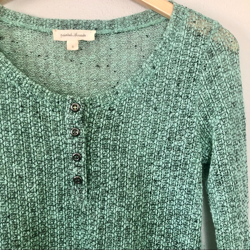 Painted Threads Knit Button Down Top - image 2